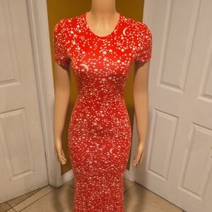 ASOS Red Celestial Midi Dress